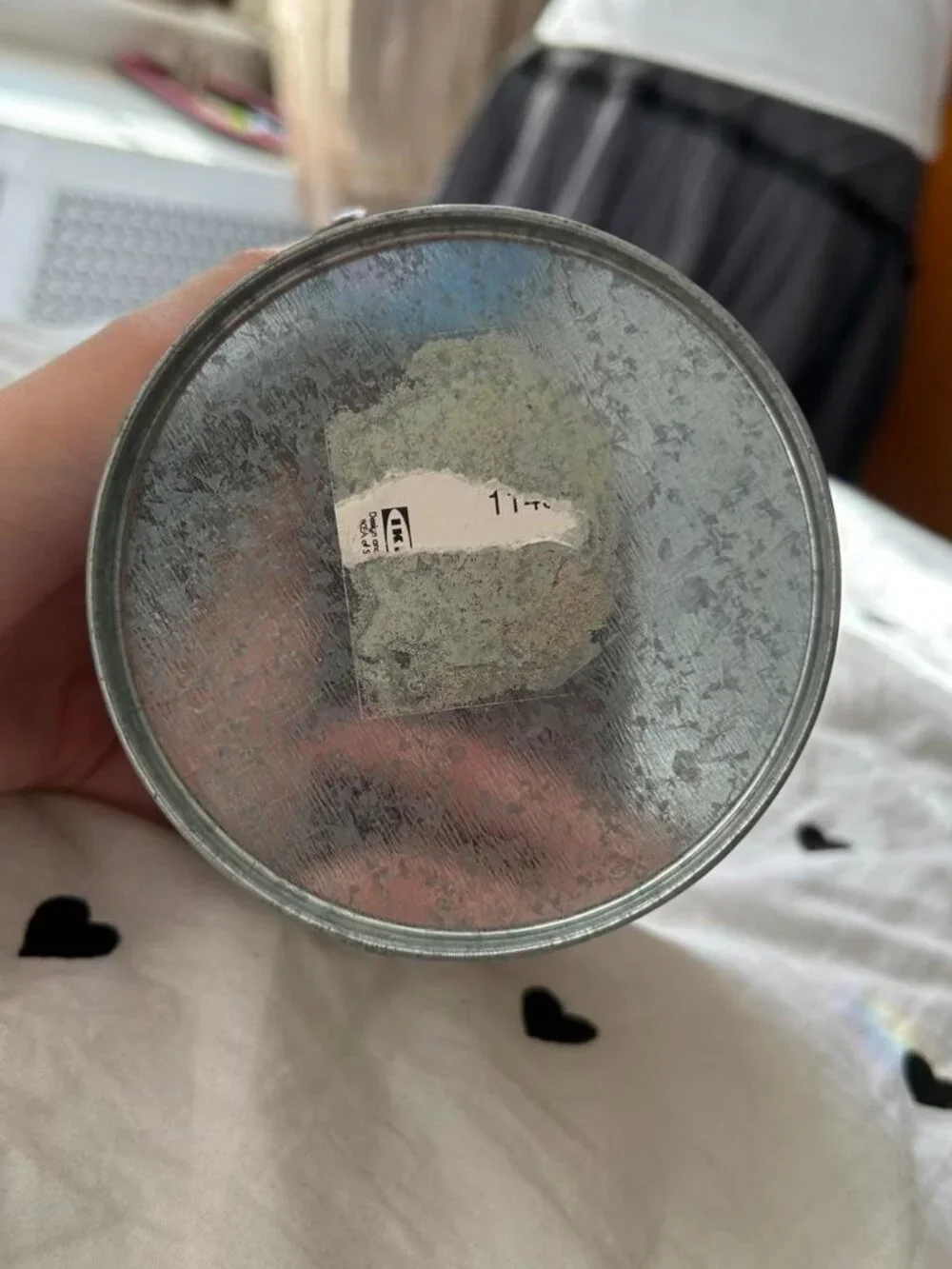 Ikea Discontinued Foresommar Floral and White Metal Plant Pot